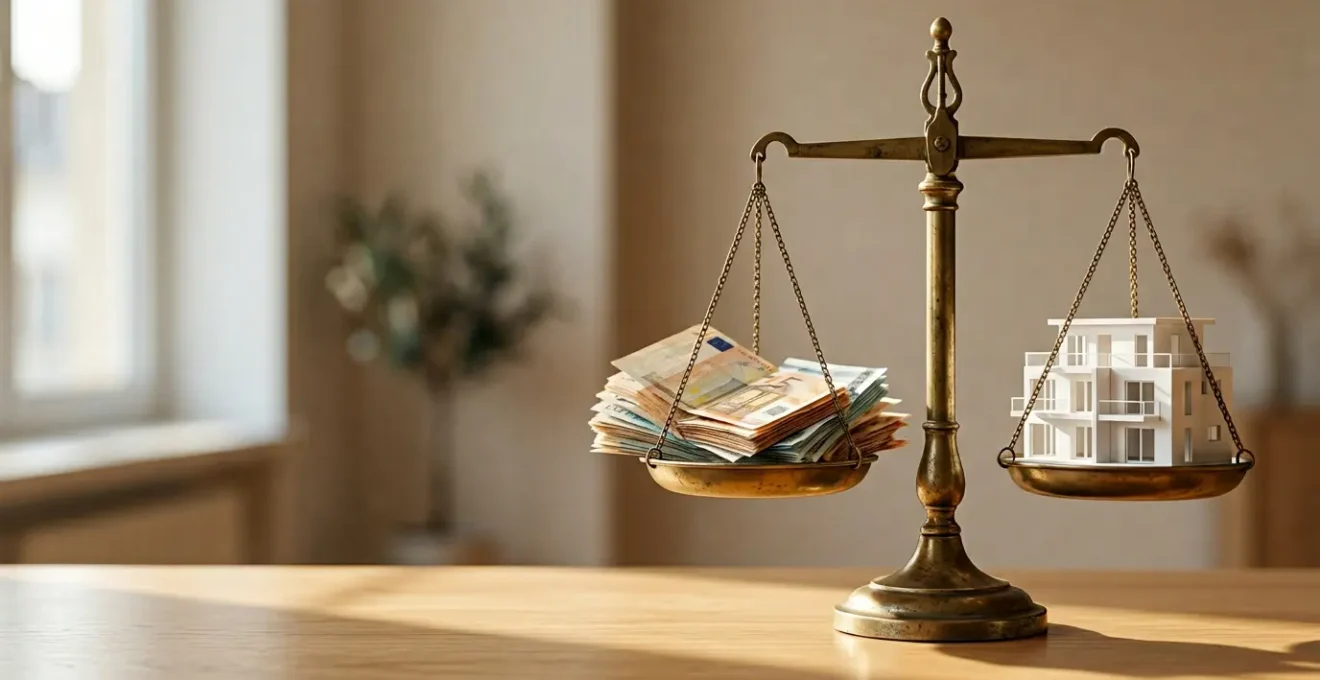 Représentation symbolique du choix fiscal entre régime réel et micro-BIC en location meublée