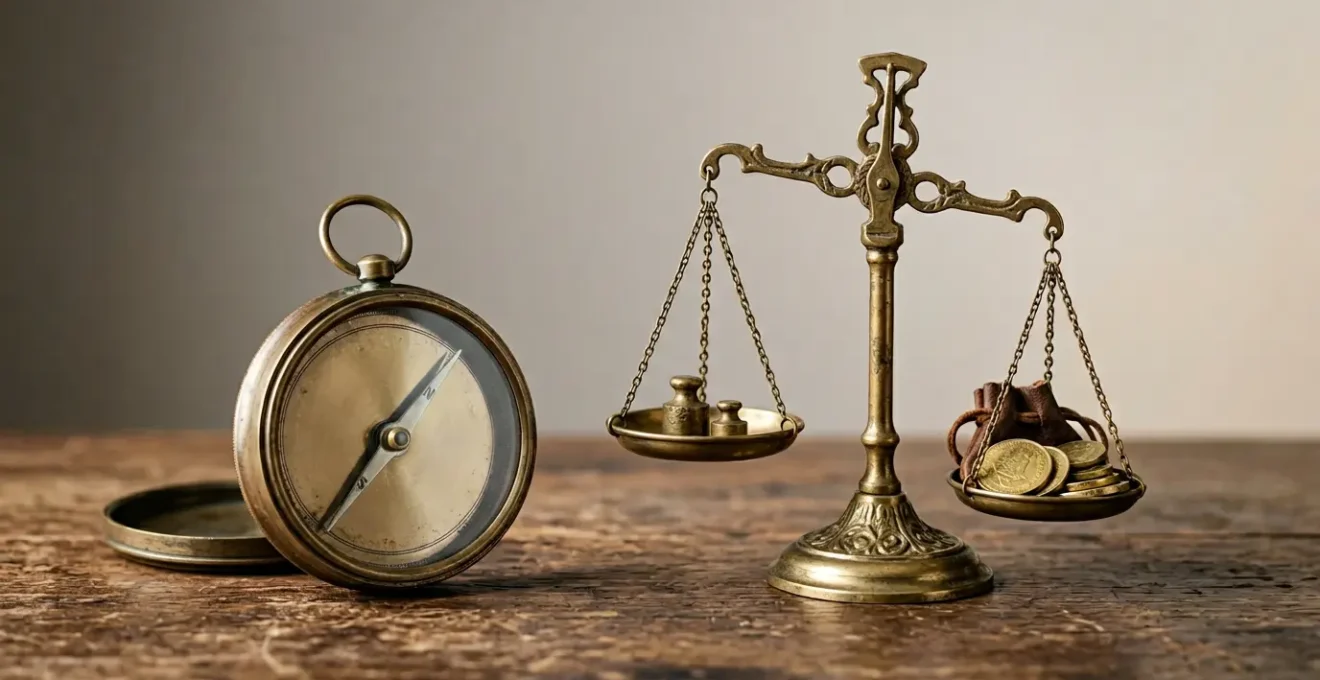 Représentation d'une décision financière majeure à la retraite entre sécurité et liberté