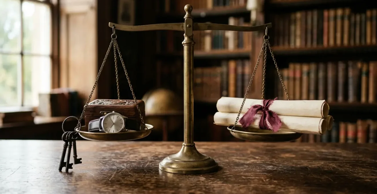 Illustration symbolisant la négociation des frais de notaire lors d'une succession familiale