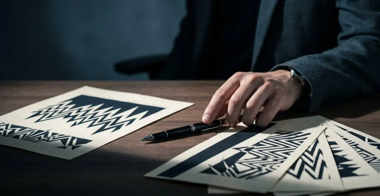 Graphiques financiers abstraits et documents d'analyse sur un bureau professionnel