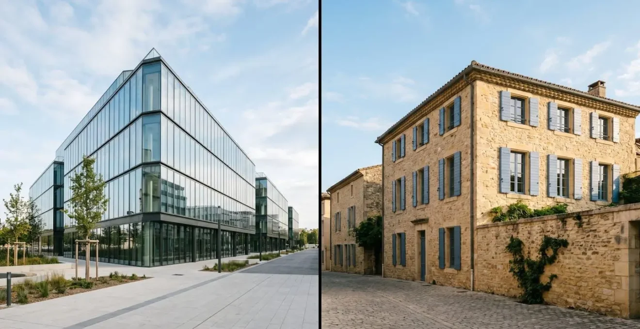 Comparaison visuelle entre deux environnements de travail notarial différents