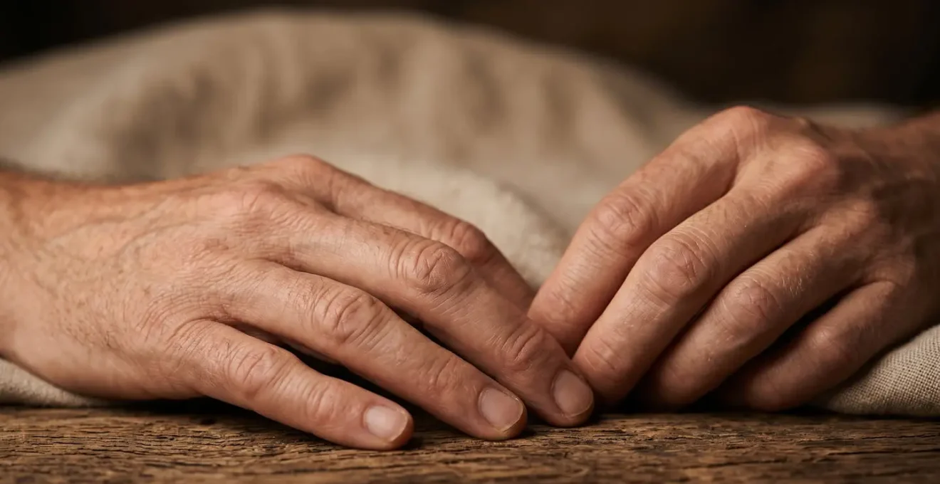 Gros plan sur des mains au repos suggérant la fragilité des capacités professionnelles manuelles