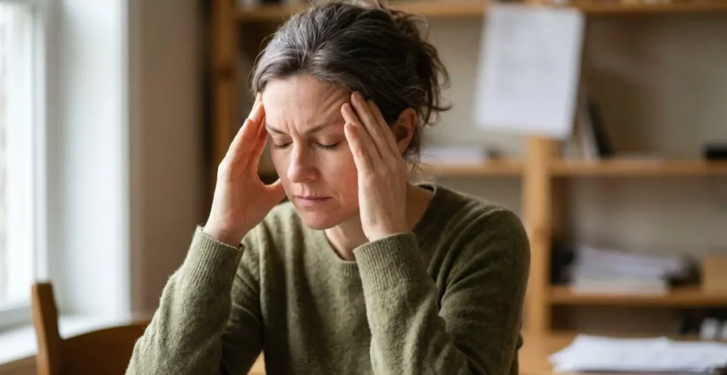 Scène intimiste montrant une personne en réflexion intense face à une décision financière stressante Scène intimiste montrant une personne en réflexion intense face à une décision financière stressante